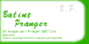 balint pranger business card